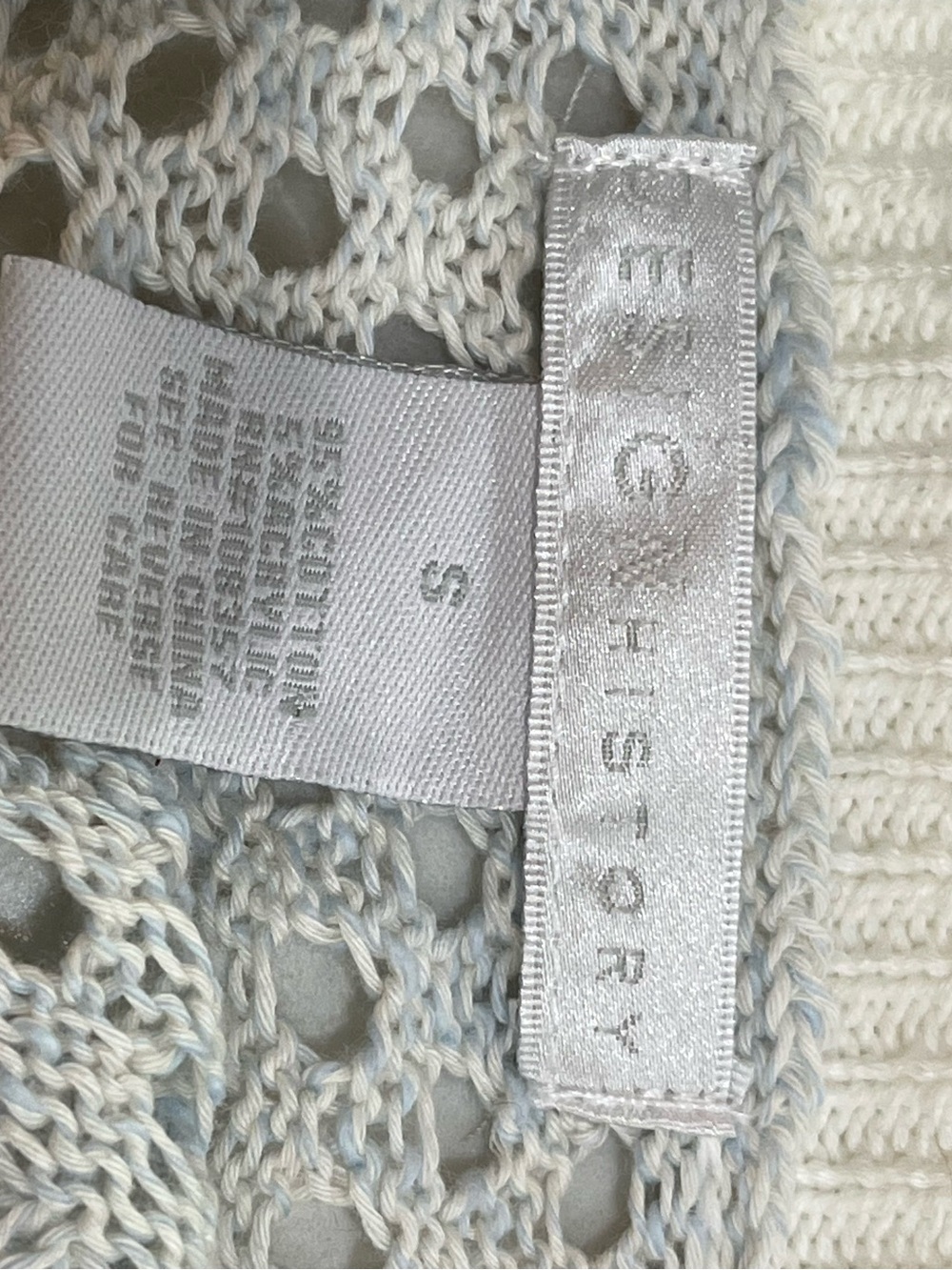 New Design History Pointelle Knit Light And Airy Cardigan Sweater Blue SZ S - Picture 4 of 6